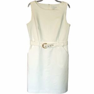 Lucy & Laurel white, belted shift dress